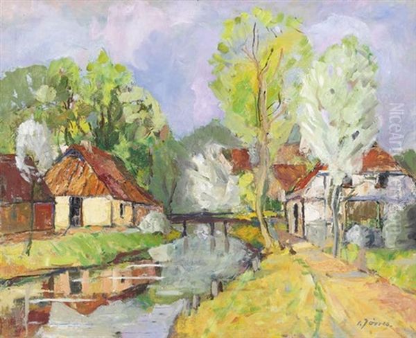 An Der Worpe Bei Lilienthal (fruhling) Oil Painting by Carl Joerres