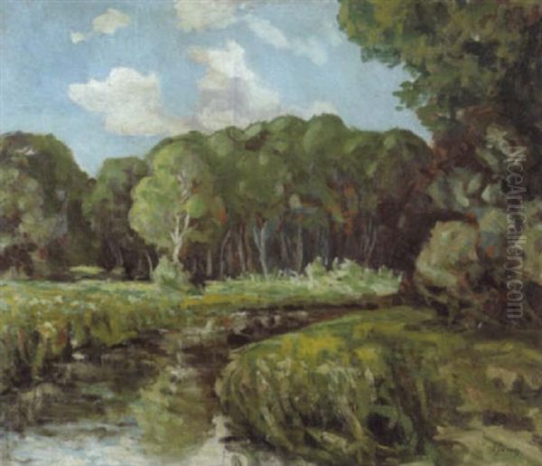 Fruhling An Der Worpe Oil Painting by Carl Joerres