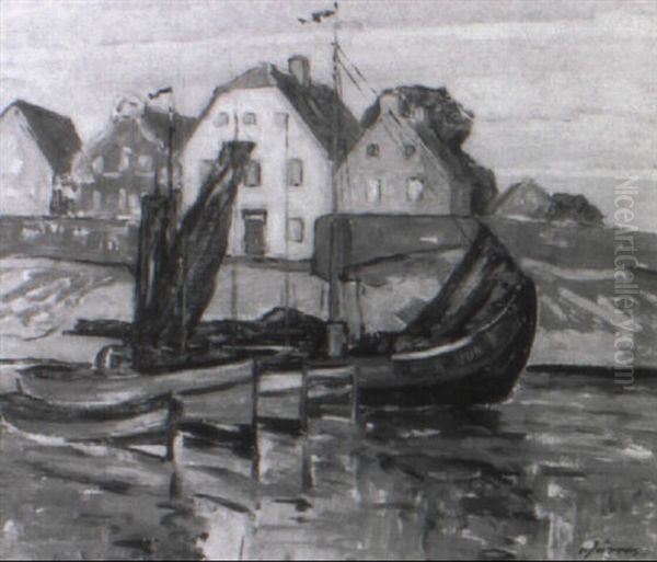 Hafenszene Oil Painting by Carl Joerres