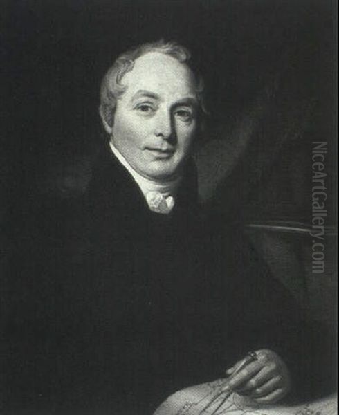 Portrait Of Thomas Cundy, Seated Half Length Oil Painting by George Francis Joseph