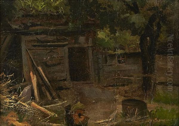 Gammal Stuga Oil Painting by Ernst Josephson