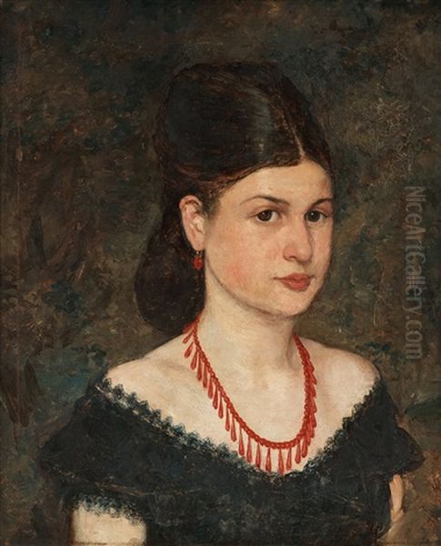 Portratt Av Eugenie Salmson (portrait Of Eugenie Salmson) Oil Painting by Ernst Josephson