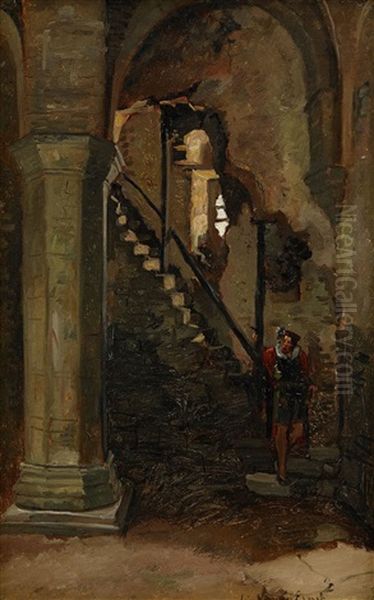 Interior Fran Helgeandskyrkan, Visby Oil Painting by Ernst Josephson