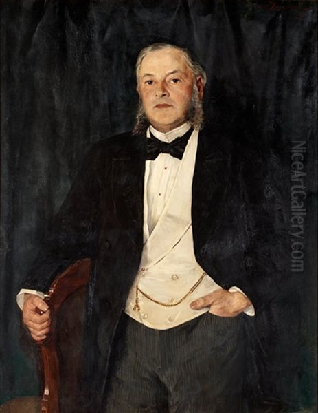 Portratt Av Herr Eduard Josephson, Konstnarens Farbroder Oil Painting by Ernst Josephson