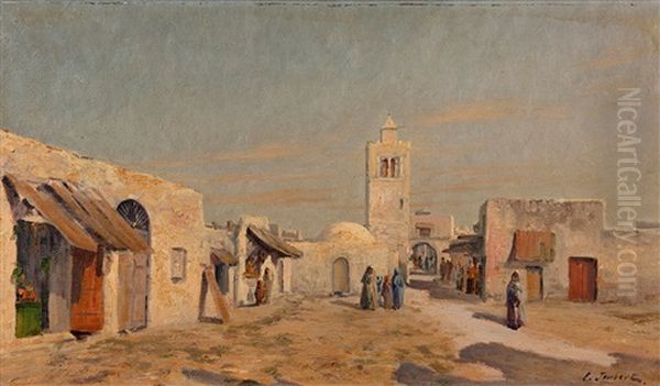 Vue D'une Ville En Algerie Oil Painting by Leon Joubert