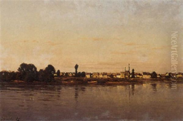 La Ville Sur La Riviere Oil Painting by Leon Joubert