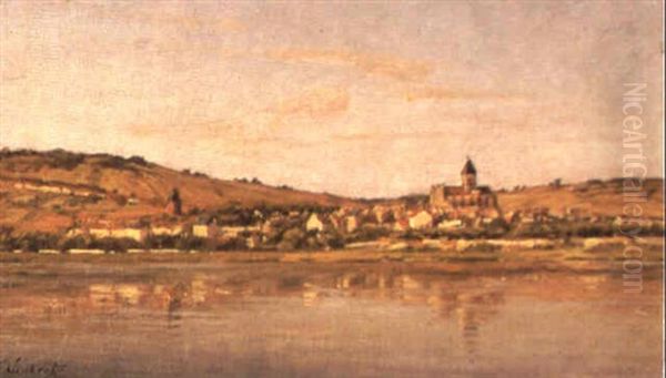 Dorf Am Ufer Eines Sees Oil Painting by Leon Joubert