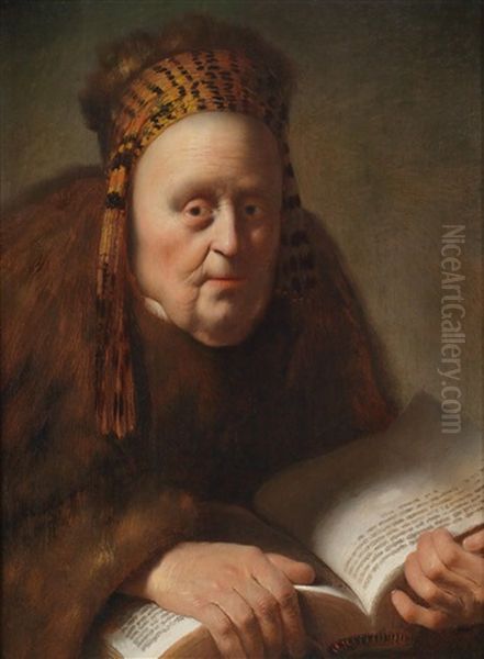 Alte Frau Mit Buch Oil Painting by Isaac De Joudreville