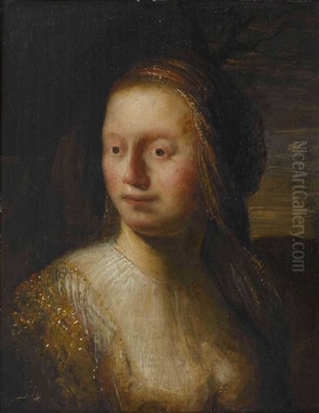 Tronie Einer Frau Mit Schleier Und Orientalischem Gewand Oil Painting by Isaac De Joudreville