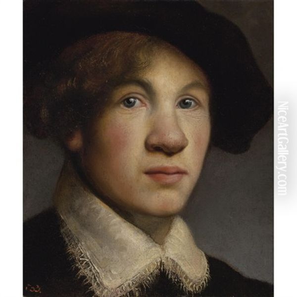 Tronie Of A Young Man, Possibly A Portrait Of The Young Rembrandt Oil Painting by Isaac De Joudreville