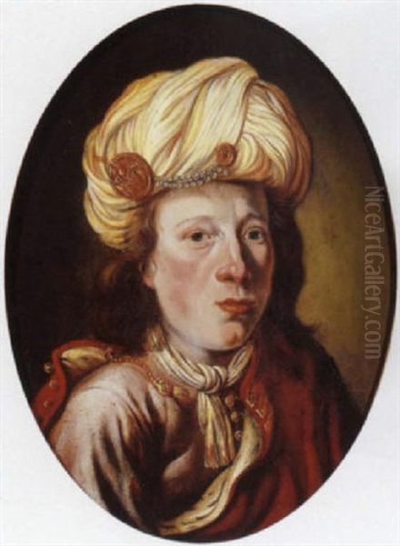 Portrait Of A Young Man In Oriental Costume Oil Painting by Isaac De Joudreville