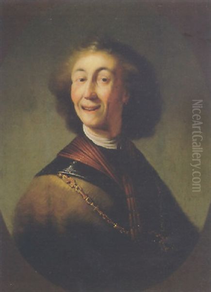 Portrait Of A Laughing Young Man Oil Painting by Isaac De Joudreville