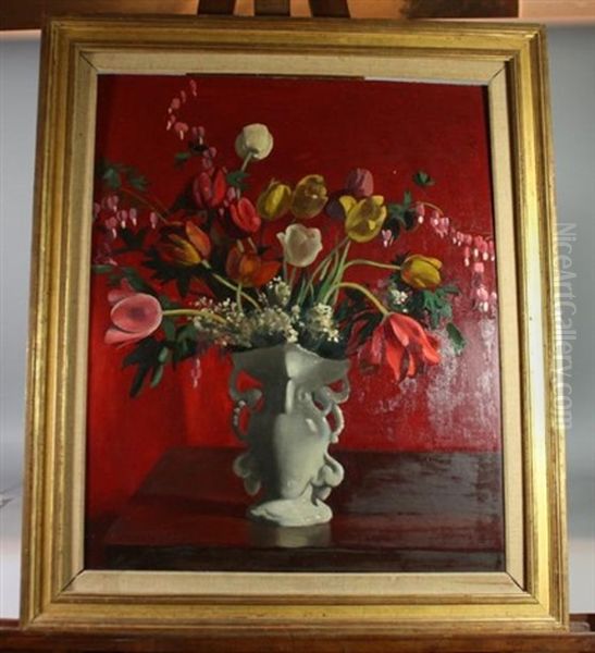 Bouquet De Tulipes Oil Painting by Francois Jouffroy