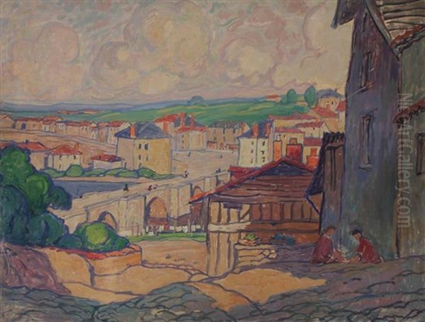 Limoges,  Le Pont Saint-etienne Oil Painting by Leon Jouhaud