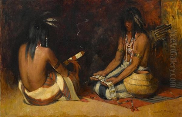 The Passing Of The Wampum Belt Oil Painting by Amedee Joullin