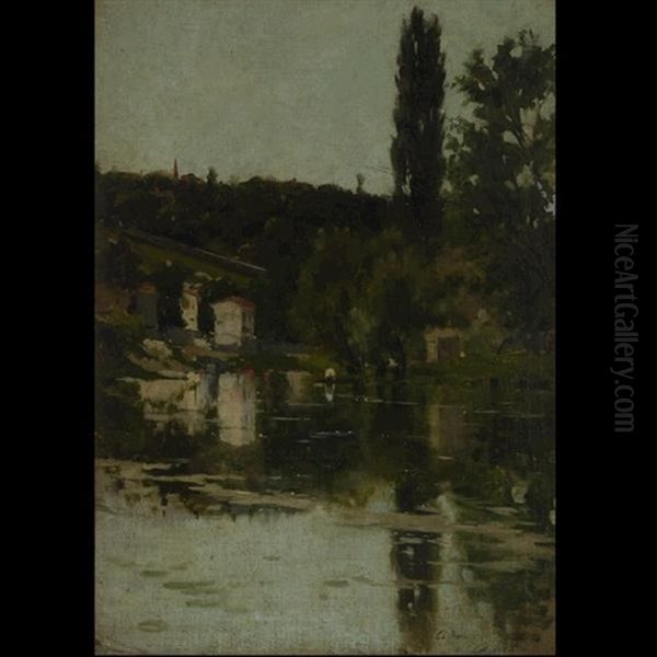 The Seine River Oil Painting by Amedee Joullin