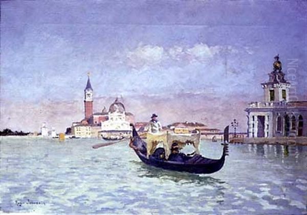 Gondole A Venise Oil Painting by Roger-Joseph Jourdain