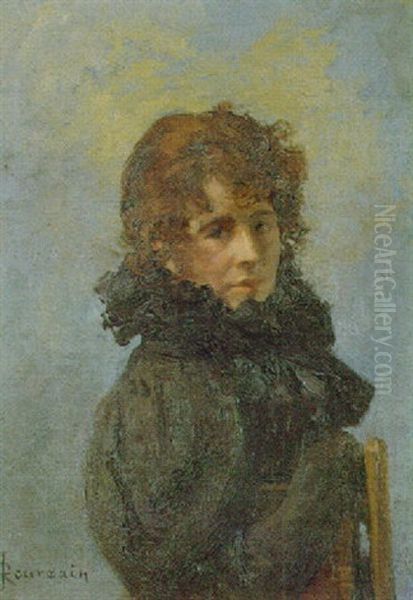 Portrait De Marie Renard Oil Painting by Roger-Joseph Jourdain