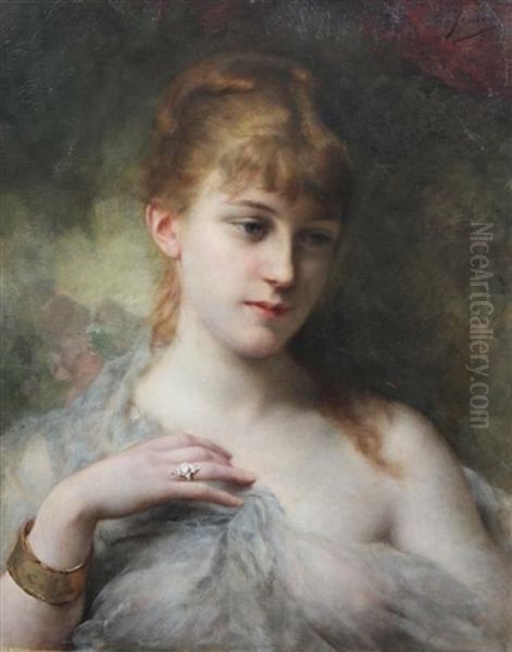 La Reverie Oil Painting by Adolphe Jourdan