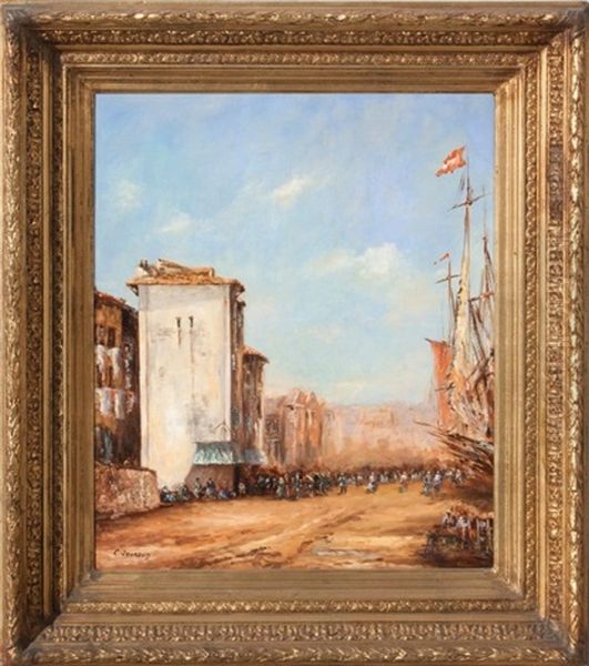 Le Port De Marseille Oil Painting by Louis Jourdan