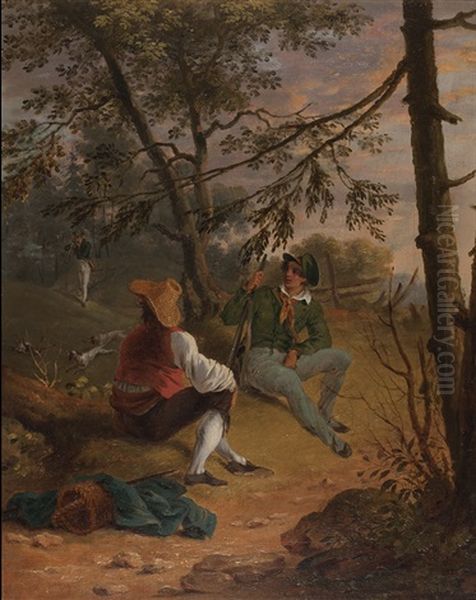 Kustenlandschaft Mit Hirte Und Schafherde Oil Painting by Theodore Jourdan