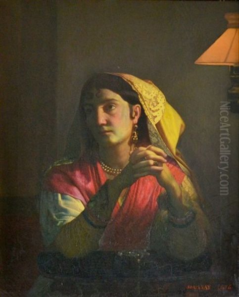 Portrait De Femme Pensive Oil Painting by Jacques Joussay