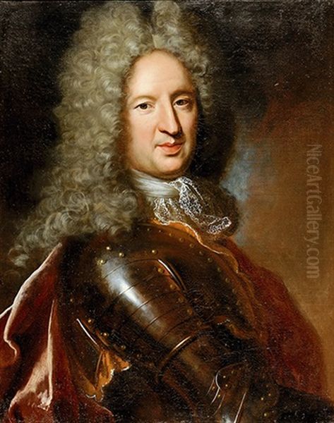 Portrait D'antoine De Montorcier En Cuirasse Oil Painting by Francois Jouvenet the Younger