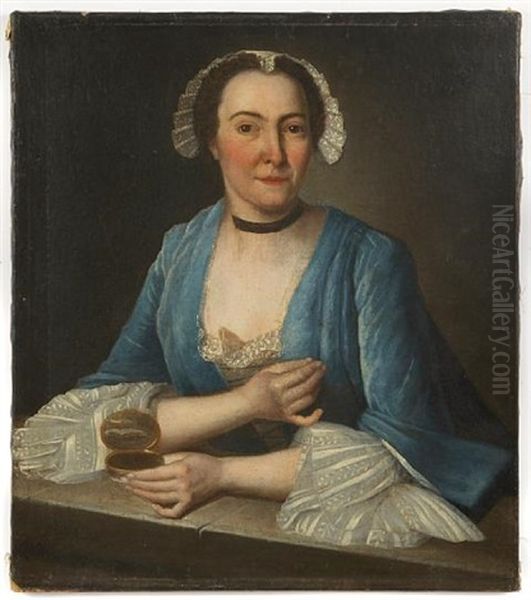 A Portrait Of Madame Francois Romaine Oil Painting by Francois Jouvenet the Younger