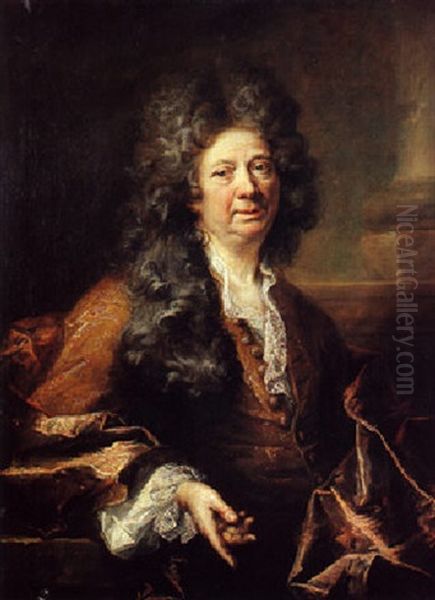 Portrait D'homme Au Gilet Brode Oil Painting by Francois Jouvenet the Younger