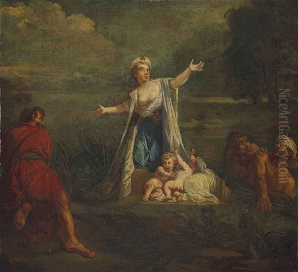 Latone Et Les Paysans De Lycie Oil Painting by Jean-baptiste Jouvenet