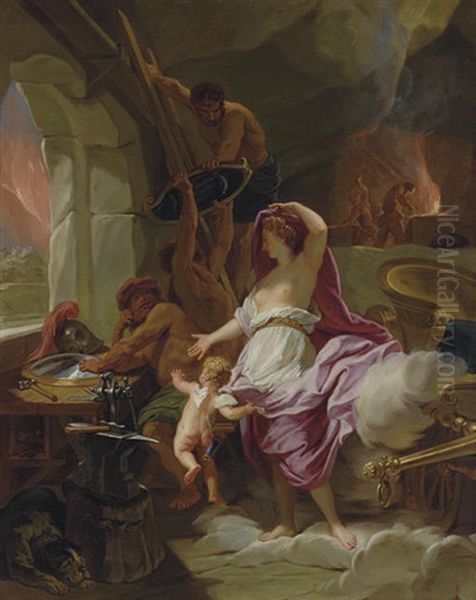 Venus At The Forge Of Vulcan Oil Painting by Jean-baptiste Jouvenet