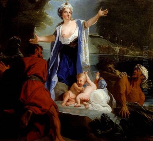 Latone Et Les Enfants De Lycie Oil Painting by Jean-baptiste Jouvenet