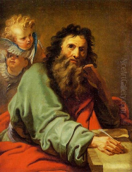 Saint-paul En Meditation Oil Painting by Jean-baptiste Jouvenet