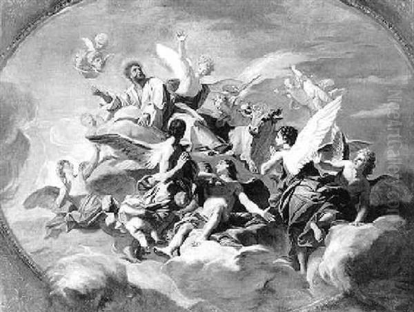 Apotheosis Of Saint John Oil Painting by Jean-baptiste Jouvenet