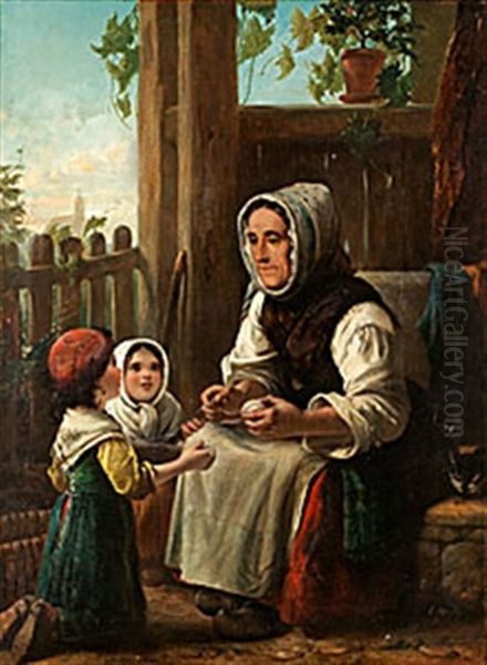 The End Of The Thread Oil Painting by Thomas Musgrave Joy