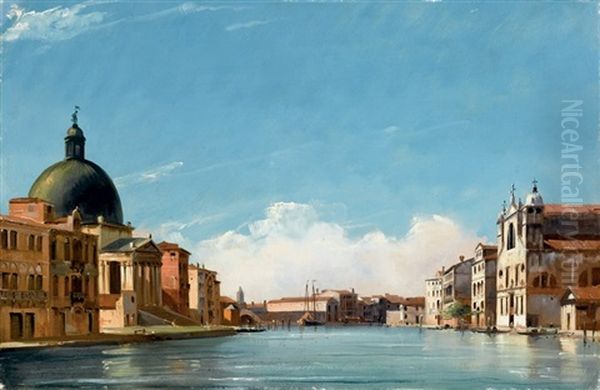 Venezia, La Chiesa Di San Samuele Oil Painting by Jules-Romain Joyant