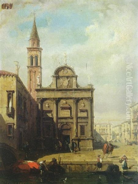 Place A Venise Oil Painting by Jules-Romain Joyant