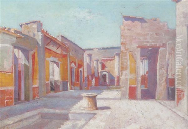 The Villa Of The Mysteries, Pompeii Oil Painting by Amedee Joyau