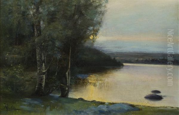 Lakeview Oil Painting by Alma Juden