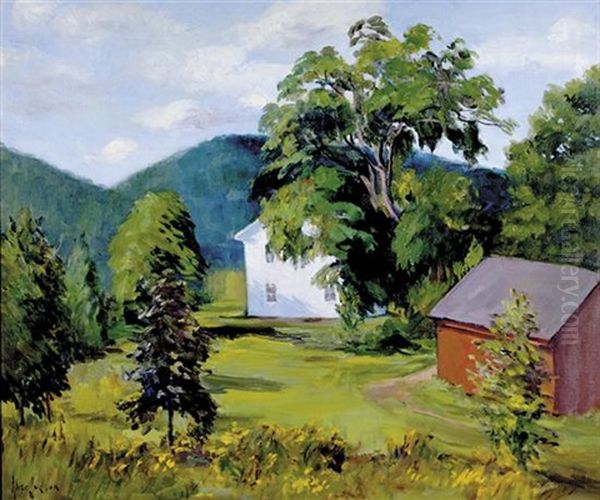 On The Connecticut Line Oil Painting by Alice Judson