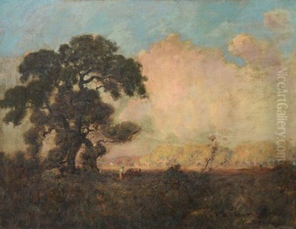 Golden Evening (possibly Monterey, Ca) Oil Painting by Charles Chapel Judson