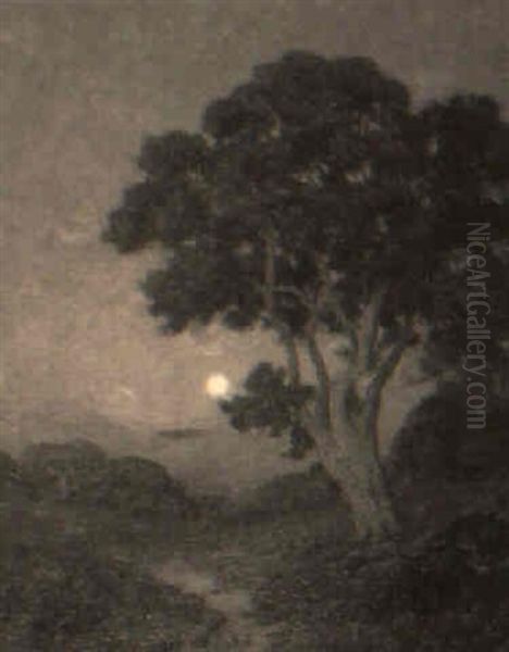 Moonlit Trail Oil Painting by Charles Chapel Judson