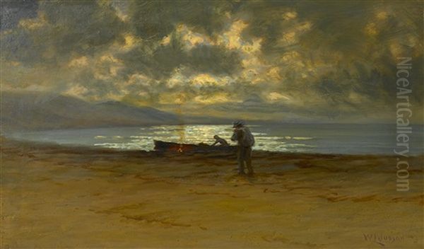 Moonlight, Laguna Beach Oil Painting by William Lee Judson