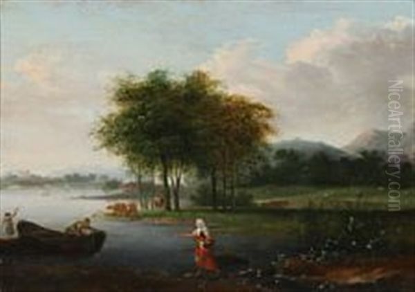 Landscape From Schwitzerland Oil Painting by Jens Juel