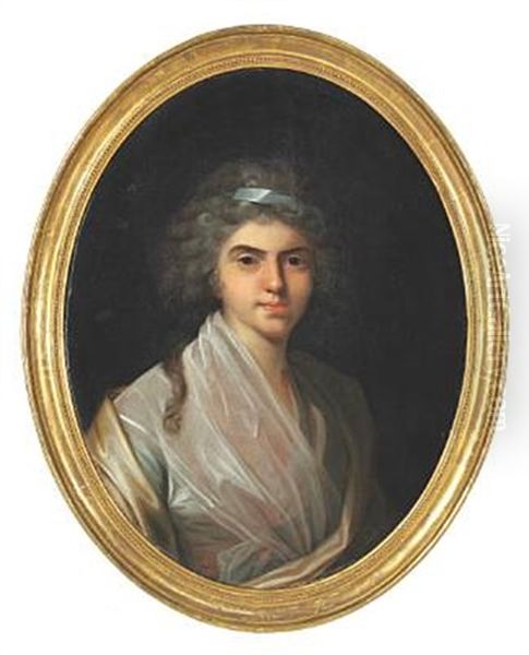 Portrait Of Louise Philippine De Coninck Nee Monod (1775-1851) Oil Painting by Jens Juel