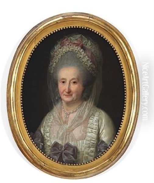 Portrait Of Christiane Magdalene Harboe, Nee Jacobi (1732-1804) Oil Painting by Jens Juel