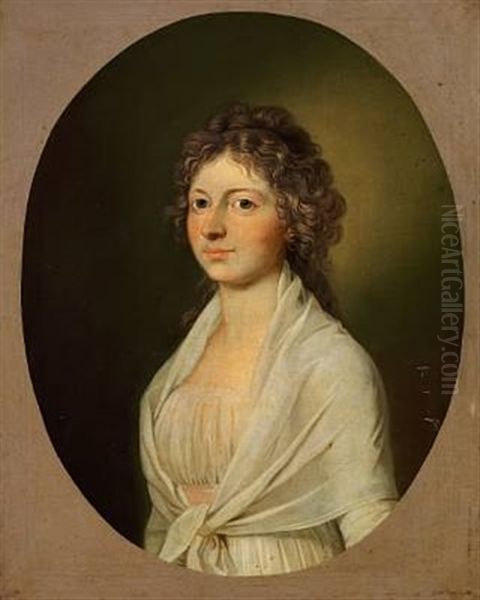 Portrait Of Marie Sophie Frederikke Of Hessen-kassel Oil Painting by Jens Juel