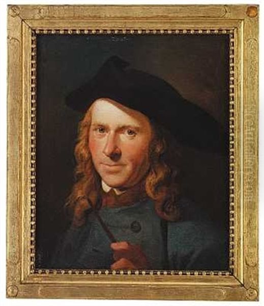 Brustbillede En Face Af Postkontrollor I Rorvig Soren Madsen Brondsted Oil Painting by Jens Juel