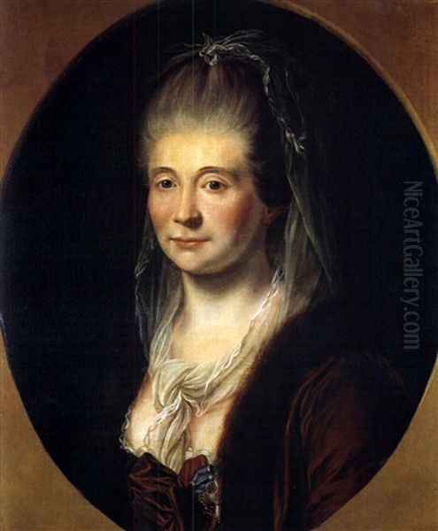 Portrait Der Magdalene Charlotte Hedwig Lovenskiold, Geb. Numsens Juel Oil Painting by Jens Juel