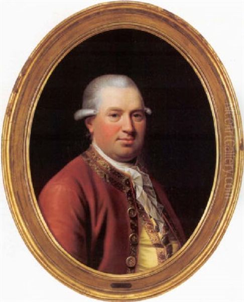 Portraet Af Kgl. Staldskriver Jens Taabel Oil Painting by Jens Juel